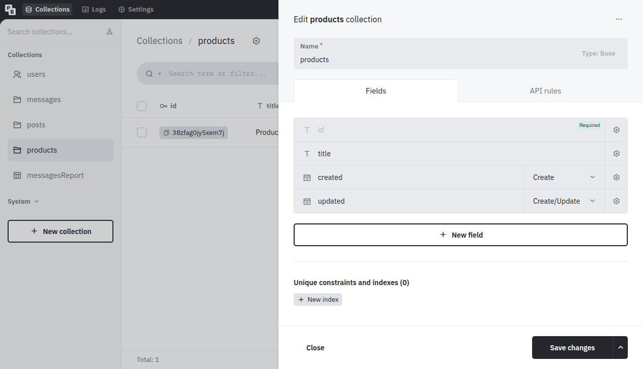 Collection panel screenshot